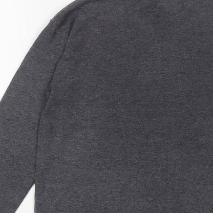 alibi Womens Grey Polyester Basic T-Shirt Size M Crew Neck