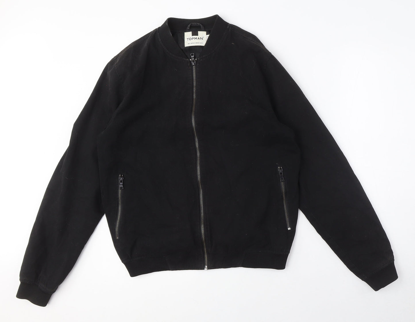 Unisex Adults UK Size S Topman Black Bomber Jacket