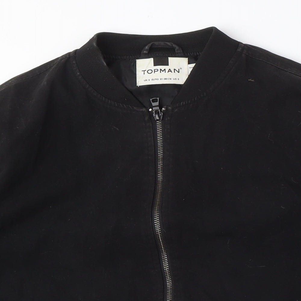 Unisex Adults UK Size S Topman Black Bomber Jacket