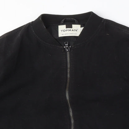 Unisex Adults UK Size S Topman Black Bomber Jacket