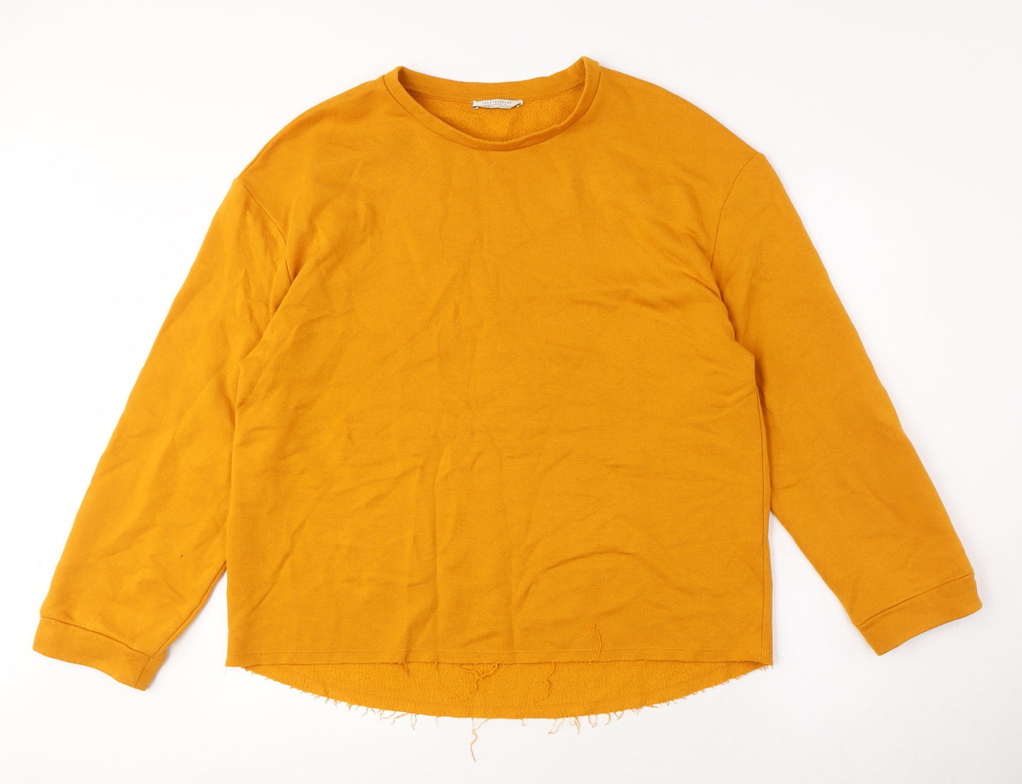 Zara Women's Orange Pullover Sweatshirt Size L