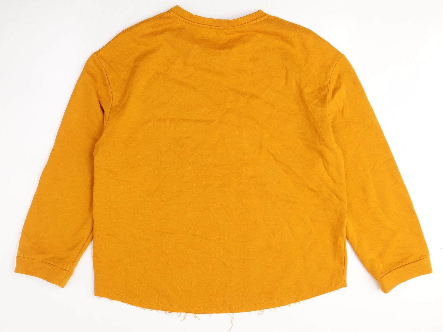 Zara Women's Orange Pullover Sweatshirt Size L