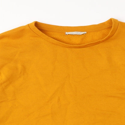 Zara Women's Orange Pullover Sweatshirt Size L