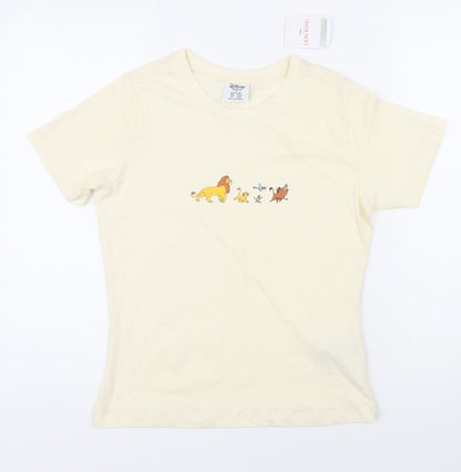 Womens UK Size S Disney Ivory Basic T-Shirt