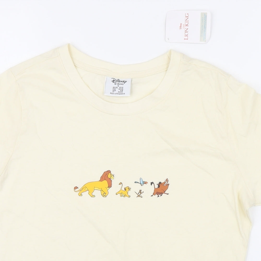 Womens UK Size S Disney Ivory Basic T-Shirt