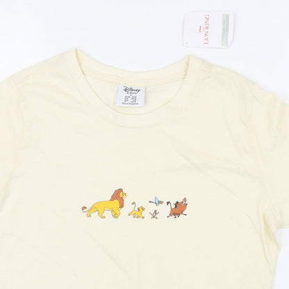 Womens UK Size S Disney Ivory Basic T-Shirt