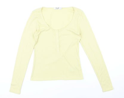 Womens UK Size S NA-KD Yellow Basic T-Shirt