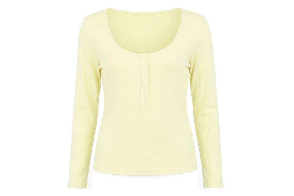 Womens UK Size S NA-KD Yellow Basic T-Shirt