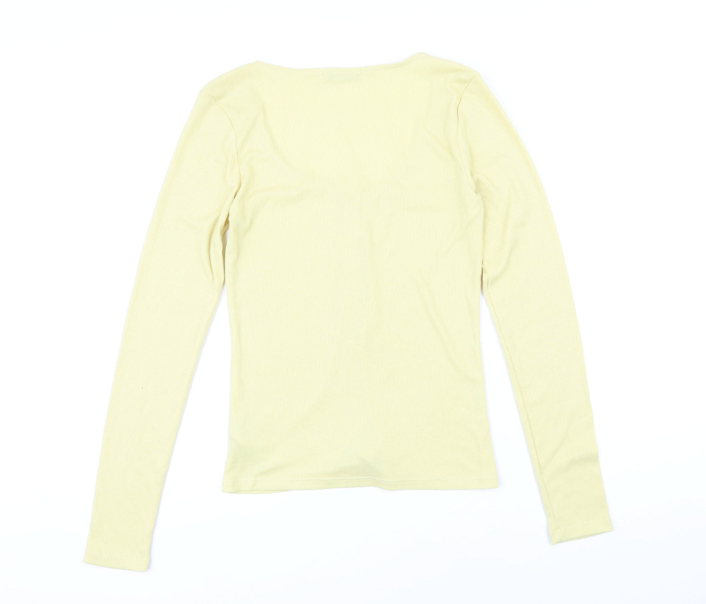Womens UK Size S NA-KD Yellow Basic T-Shirt