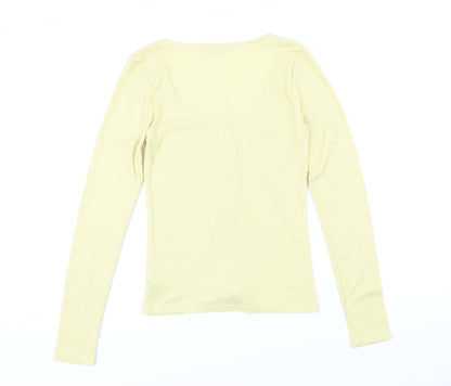 Womens UK Size S NA-KD Yellow Basic T-Shirt