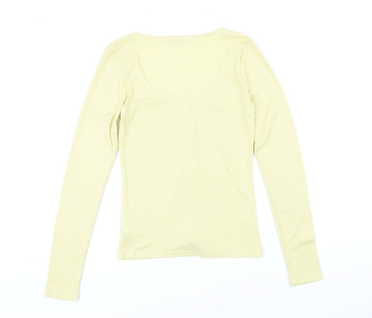 Womens UK Size S NA-KD Yellow Basic T-Shirt