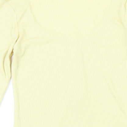 Womens UK Size S NA-KD Yellow Basic T-Shirt