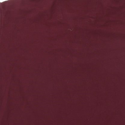 Racing Green Mens Red 100% Cotton Polo Size XL Collared Button