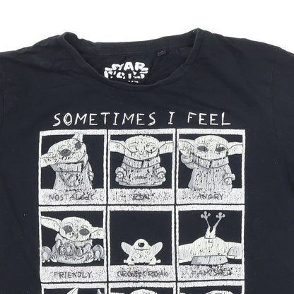 Star Wars Boys Black 100% Cotton Basic T-Shirt Size XL Round Neck - Star Wars
