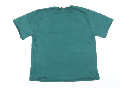 Womens UK Size 12 Friends Green Basic T-Shirt