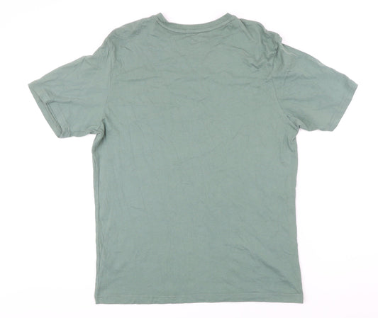 NEXT Mens Green Cotton T-Shirt Size M Round Neck