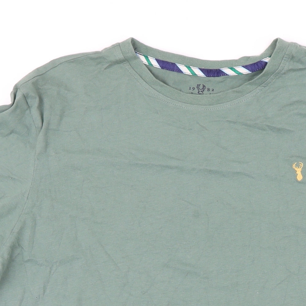 NEXT Mens Green Cotton T-Shirt Size M Round Neck