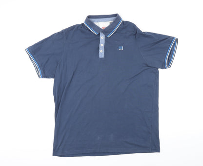 Smith & Jones Mens Blue Cotton Polo Size XL Collared Button