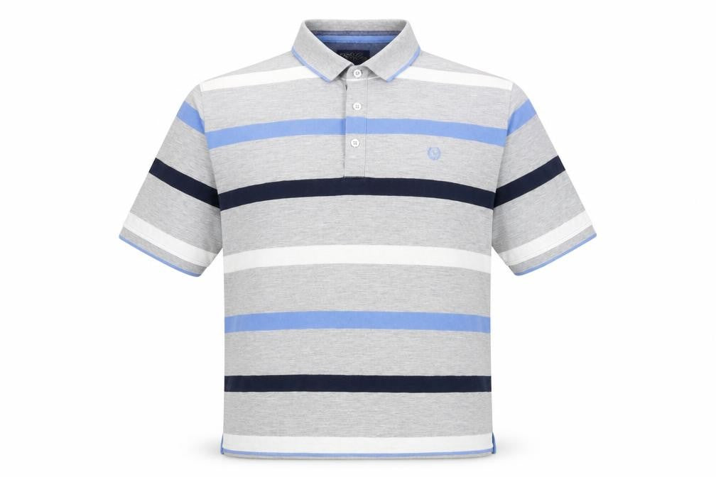 Classics Collection Mens Multicoloured Striped Cotton Polo Size 2XL Collared Button