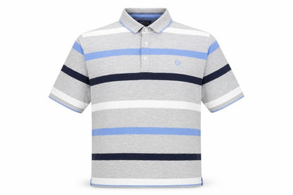 Classics Collection Mens Multicoloured Striped Cotton Polo Size 2XL Collared Button