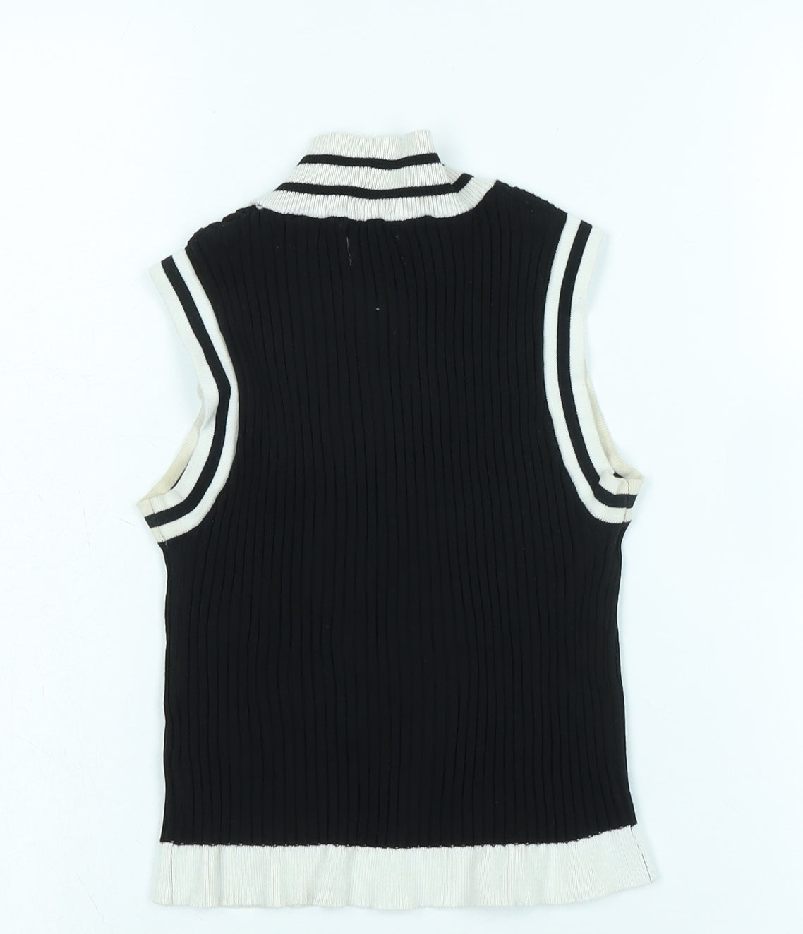 Womens UK Size M Pink Vanilla Black Vest Jumper