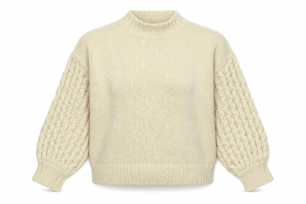 Forever 21 Womens Beige Mock Neck Acrylic Pullover Jumper Size M