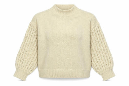 Forever 21 Womens Beige Mock Neck Acrylic Pullover Jumper Size M
