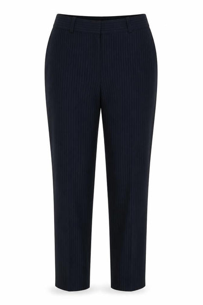 Marks & Spencer Womens Blue Polyester Trousers Size 10 L28 in Regular Zip