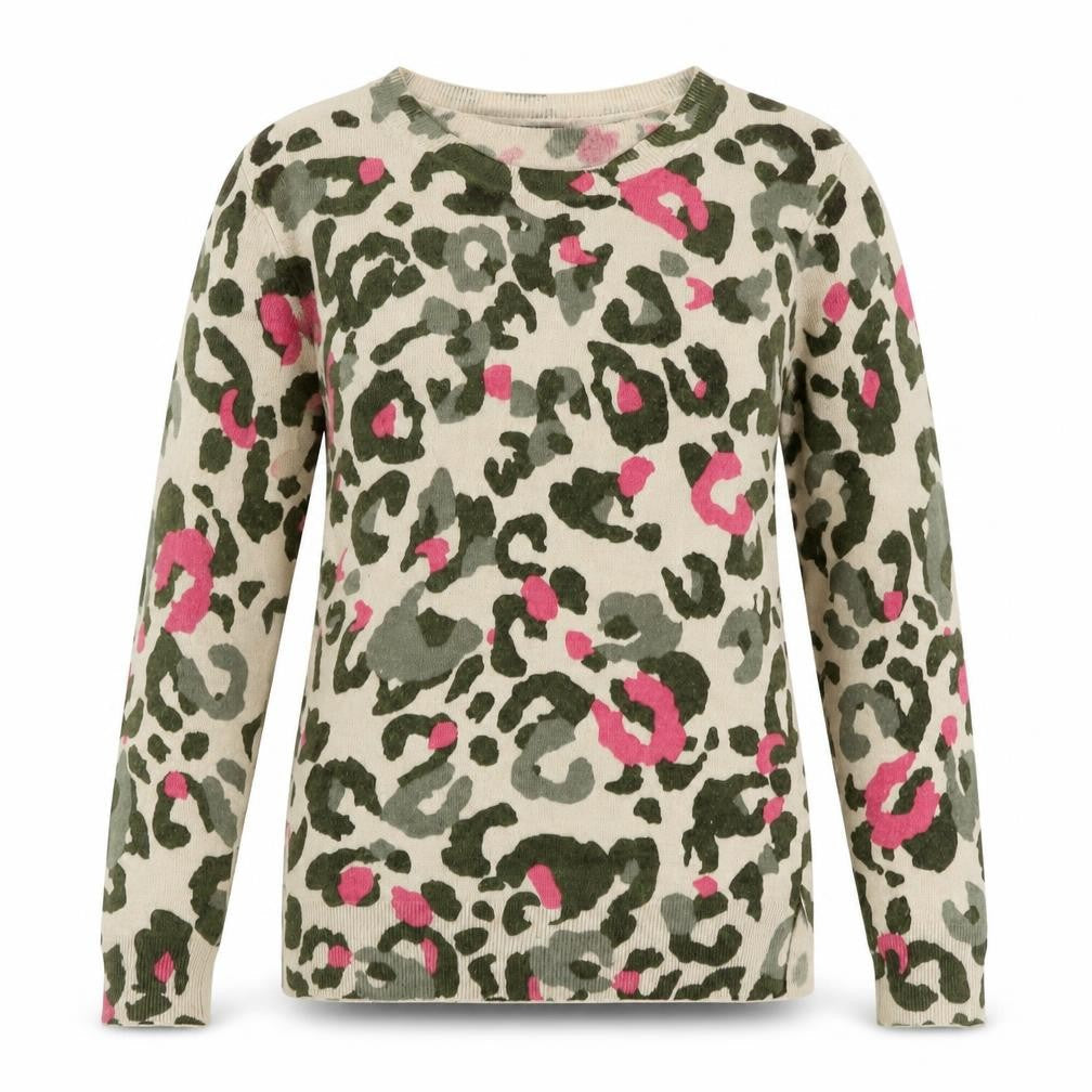 Marks & Spencer Womens Multicoloured Crew Neck Camouflage Acrylic Pullover Jumper Size 6