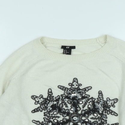 Womens UK Size M H&M Ivory Pullover Jumper