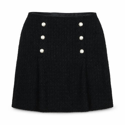 Marks & Spencer Womens Black Polyester A-Line Skirt Size 10 Zip