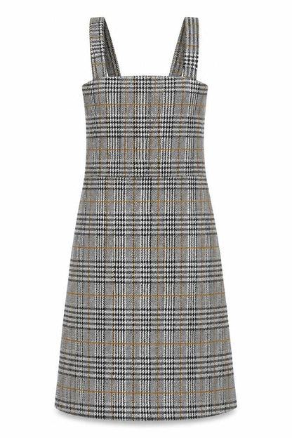 Quiz Womens Multicoloured Check Polyester Pinafore/Dungaree Dress Size 6 Square Neck