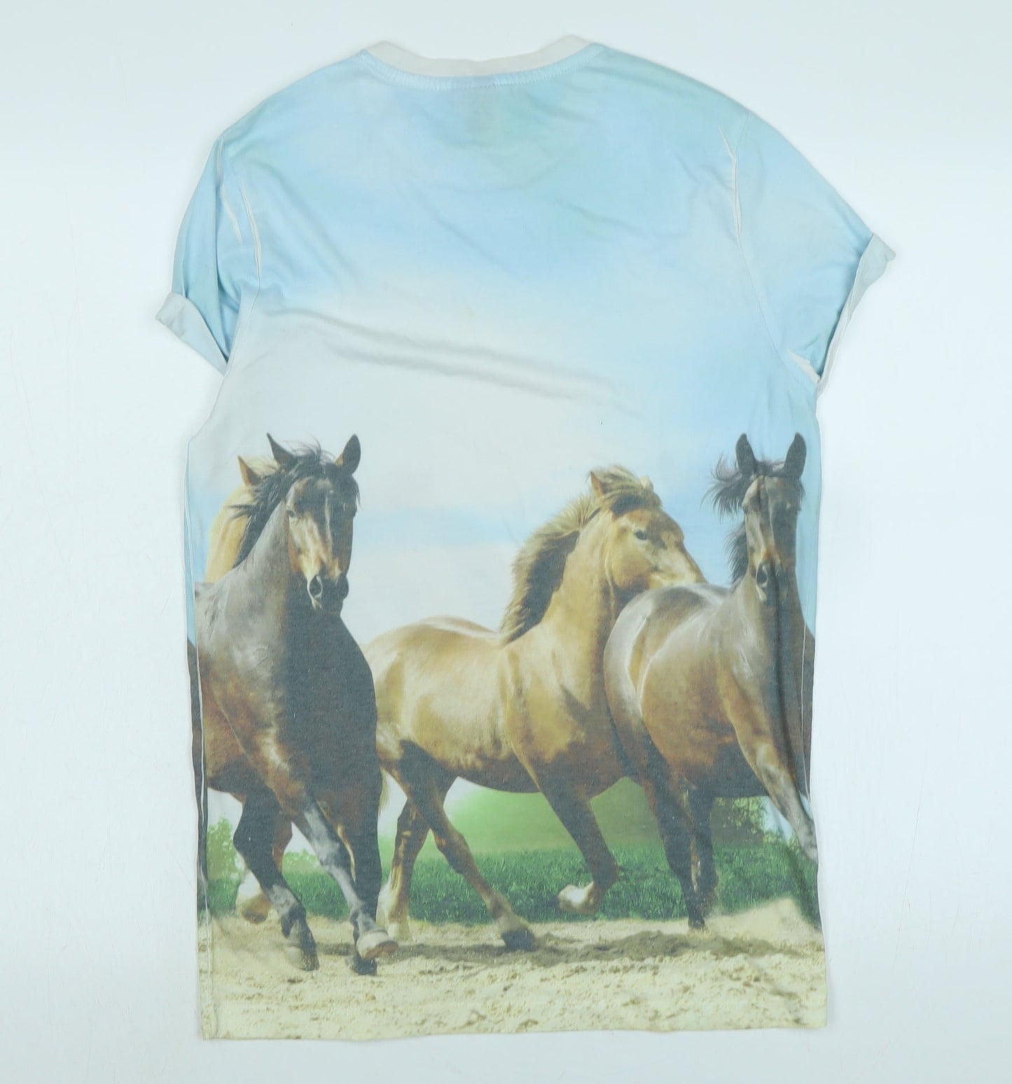 Womens UK Size S ASOS Blue Basic T-Shirt