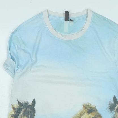 Womens UK Size S ASOS Blue Basic T-Shirt