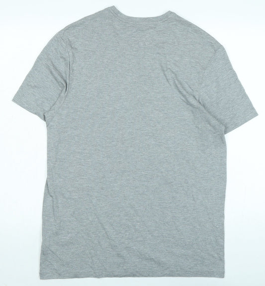 Autograph Womens Grey Cotton Basic T-Shirt Size L Crew Neck