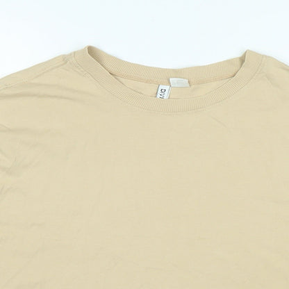 Womens UK Size M Divided Beige Basic T-Shirt