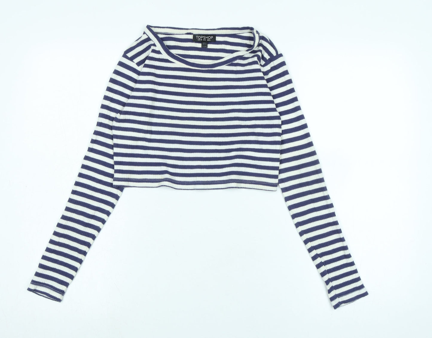 Womens UK Size 12 Topshop Blue Basic T-Shirt