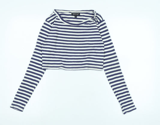Womens UK Size 12 Topshop Blue Basic T-Shirt