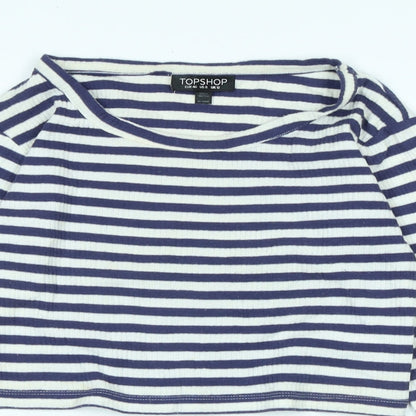 Womens UK Size 12 Topshop Blue Basic T-Shirt