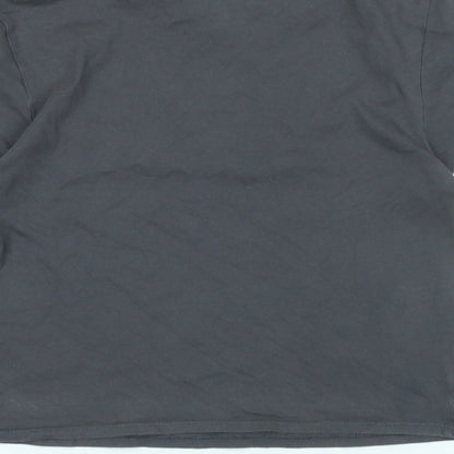 Divided Womens Grey Cotton Basic T-Shirt Size S Crew Neck