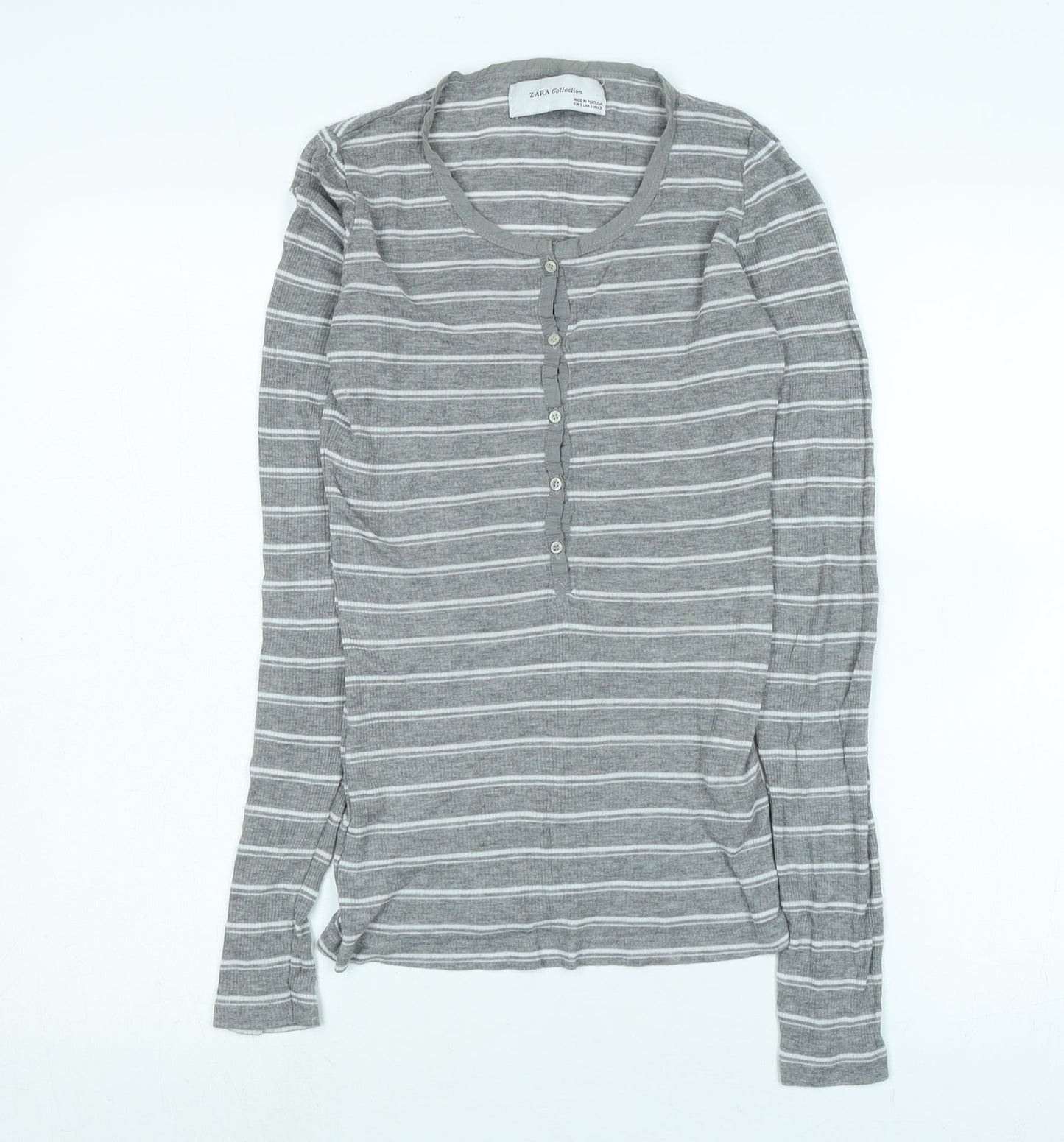Womens UK Size S Zara Grey Jersey T-Shirt
