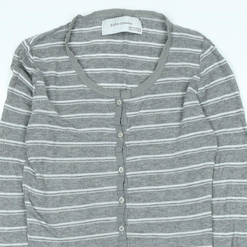 Womens UK Size S Zara Grey Jersey T-Shirt