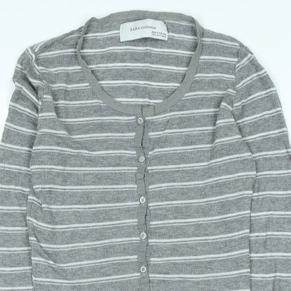 Womens UK Size S Zara Grey Jersey T-Shirt