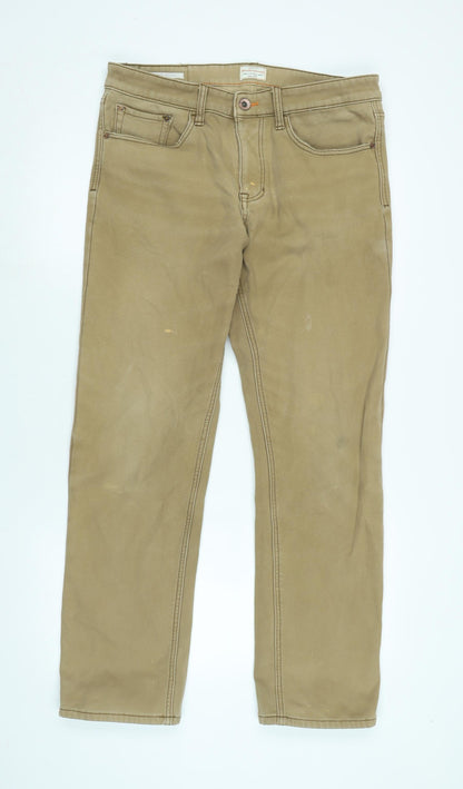 Vintage Mens Brown Cotton Blend Straight Jeans Size 34 in L32 in Regular Zip - Vintage Wash