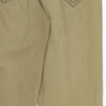 Vintage Mens Brown Cotton Blend Straight Jeans Size 34 in L32 in Regular Zip - Vintage Wash