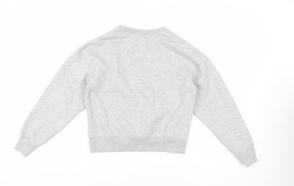 USA Pro Womens Grey Cotton Pullover Sweatshirt Size 8 Pullover - Logo