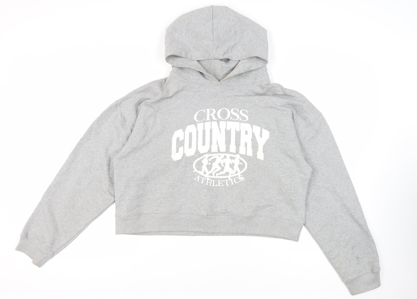 Girl Knows All Womens Grey Cotton Pullover Hoodie Size M Pullover - Cross Country