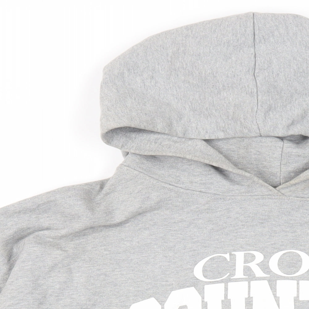 Girl Knows All Womens Grey Cotton Pullover Hoodie Size M Pullover - Cross Country