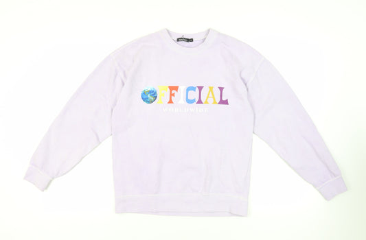 Boohoo Womens Purple Cotton Pullover Sweatshirt Size XS Pullover - Official