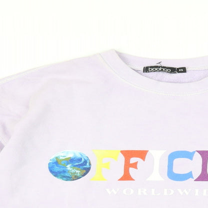 Boohoo Womens Purple Cotton Pullover Sweatshirt Size XS Pullover - Official